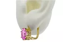 Ohrringe Vintage Schmuck Amethyst 14 Karat Gelbgold vec003y
